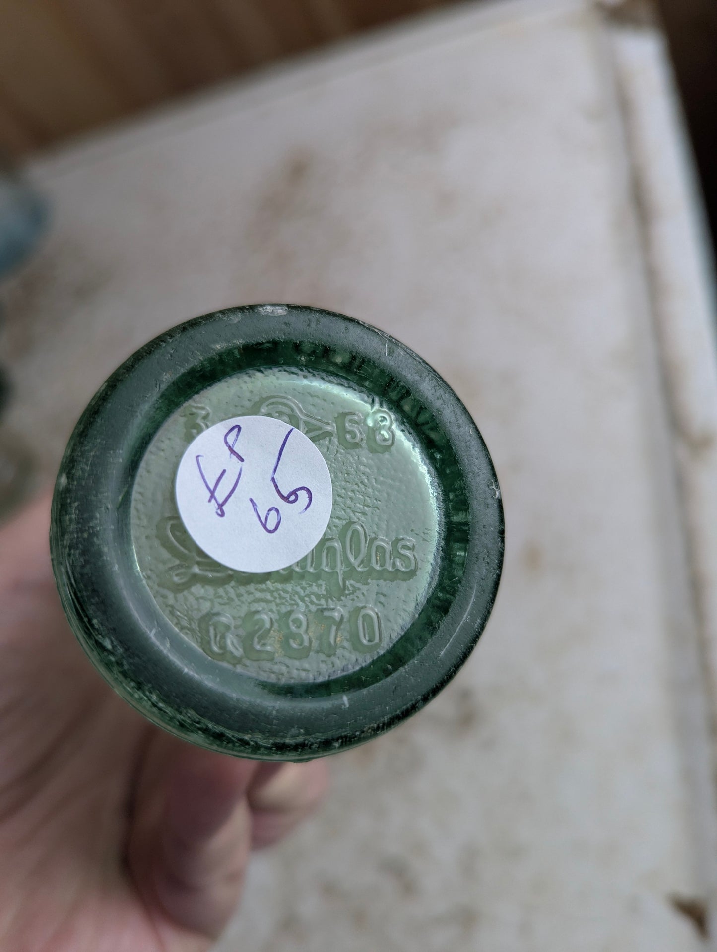 1958 6oz Green Glass Dr. Pepper Embossed Soda Bottle - view 5
