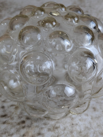 1960’s Vintage Bubble Clear Glass Round Lamp Shade - view 2