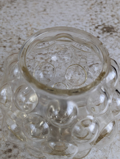 1960’s Vintage Bubble Clear Glass Round Lamp Shade - view 3