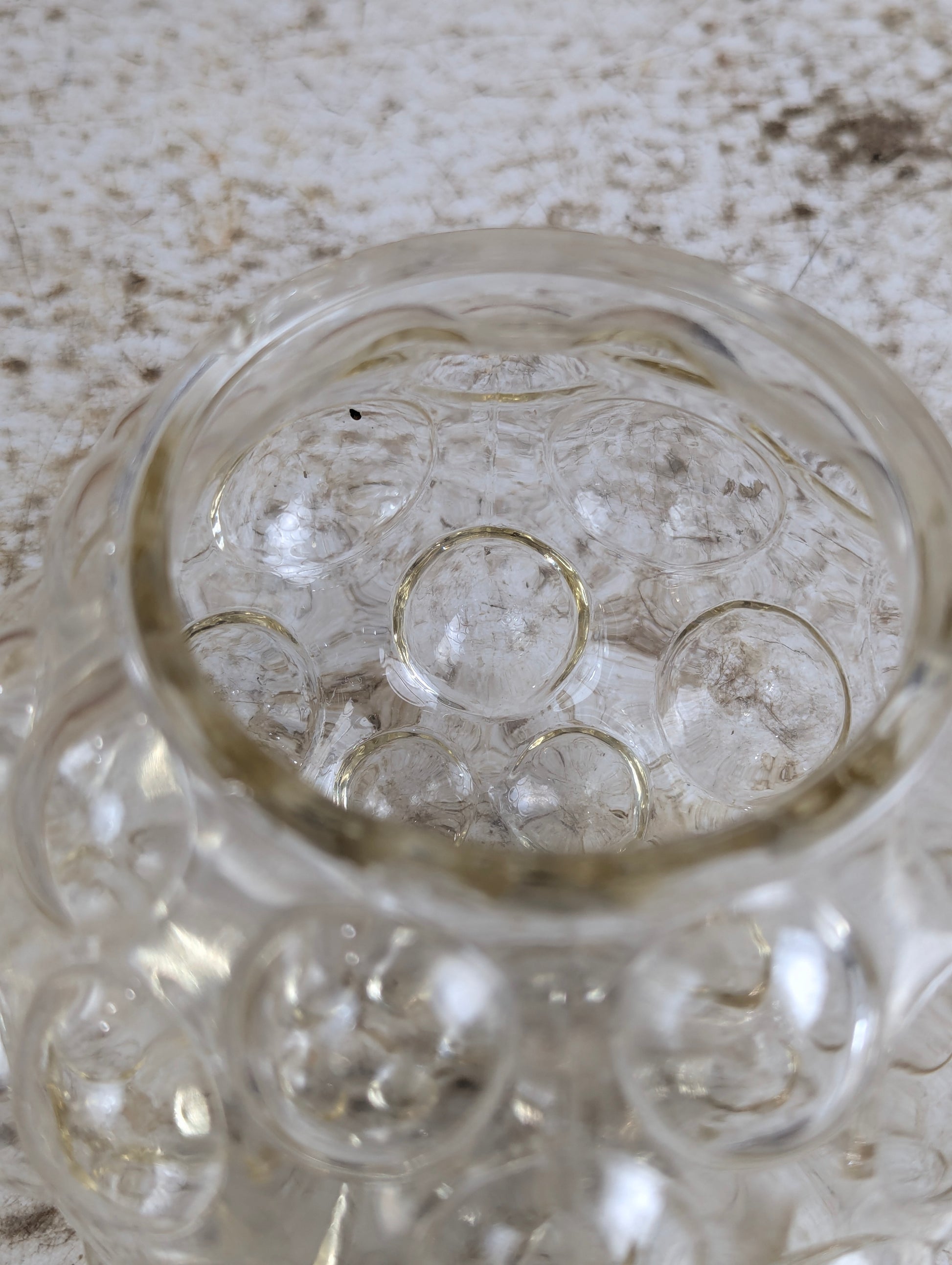 1960’s Vintage Bubble Clear Glass Round Lamp Shade - view 4