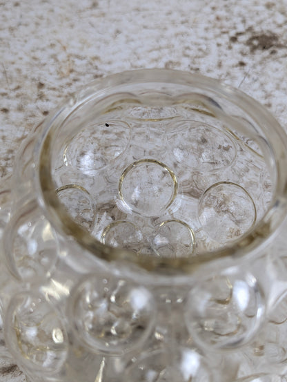 1960’s Vintage Bubble Clear Glass Round Lamp Shade - view 4