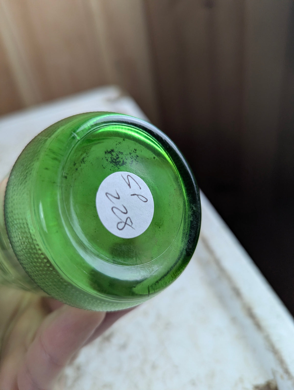 1960s Mountain Dew 10oz Stubby Embossed Green Glass Soda Bottle - view 4