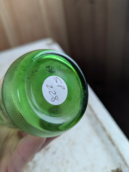 1960s Mountain Dew 10oz Stubby Embossed Green Glass Soda Bottle - view 4