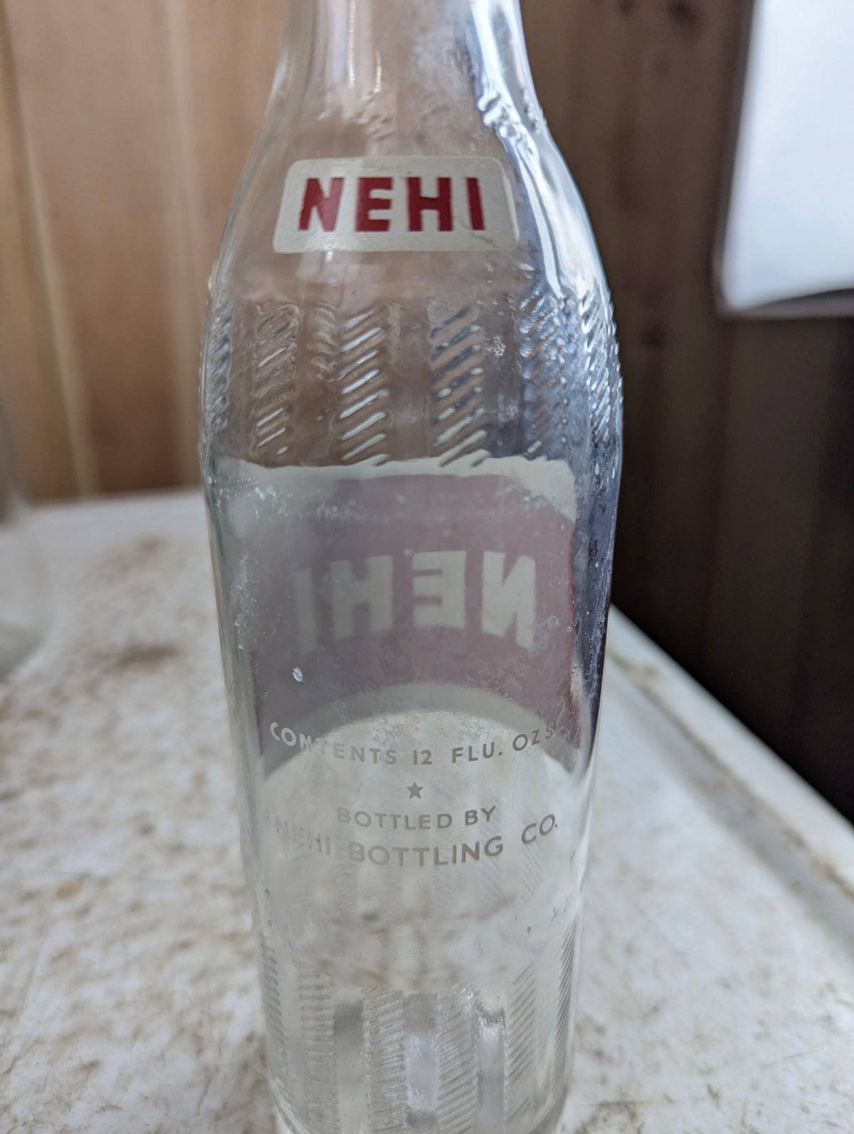 1961 Nehi 12oz Clear Glass ACL Soda Bottle - view 3