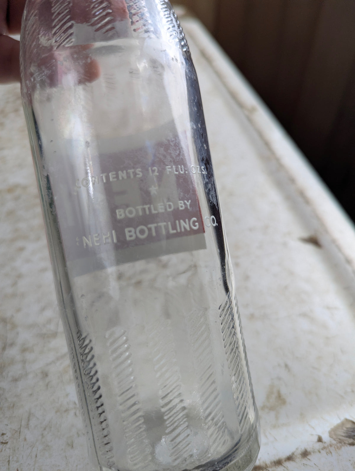 1961 Nehi 12oz Clear Glass ACL Soda Bottle - view 4