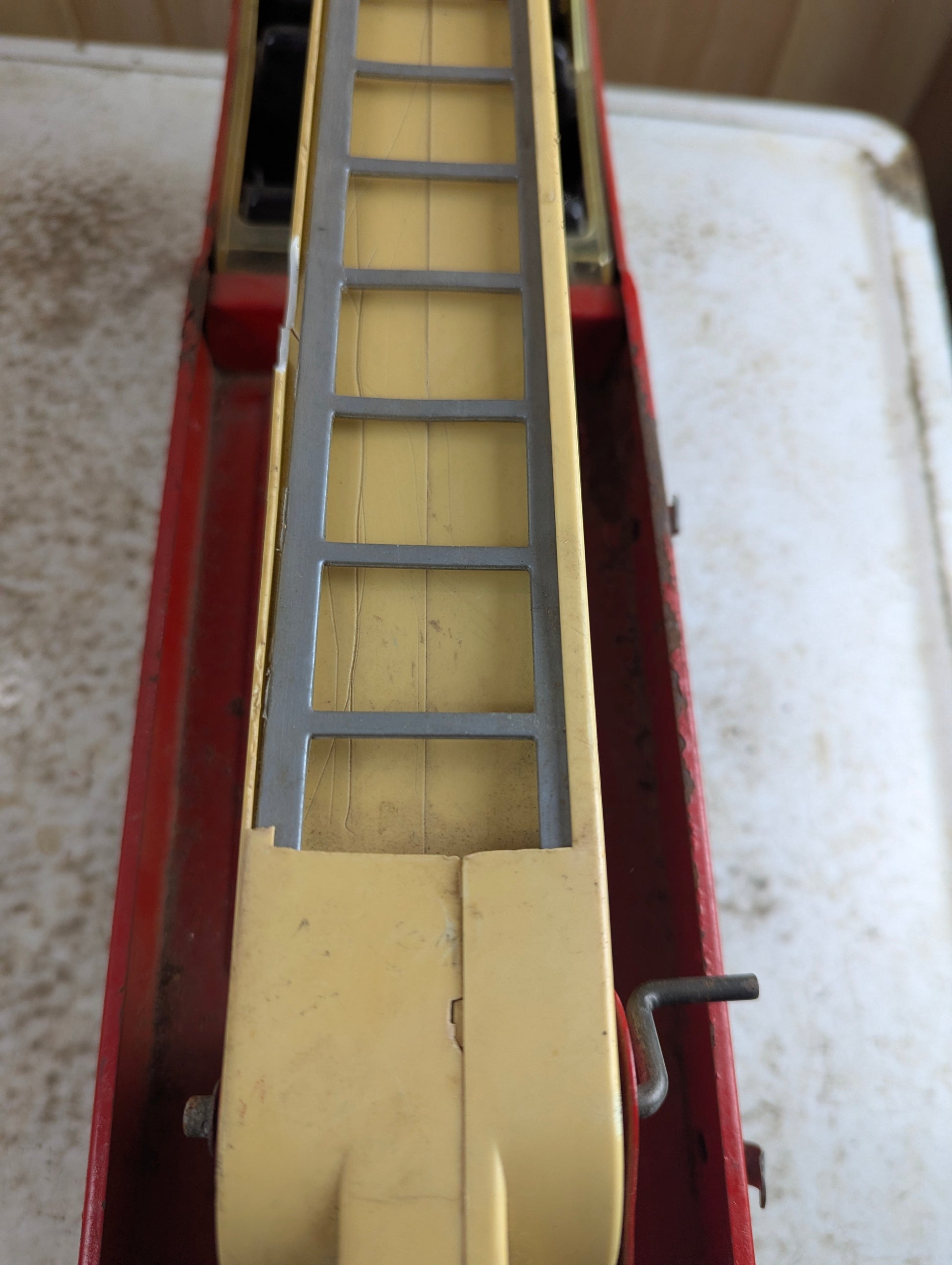 1970s Tonka Pressed Steel Aerial Swivel Ladder #2 Red Fire Truck - view 9