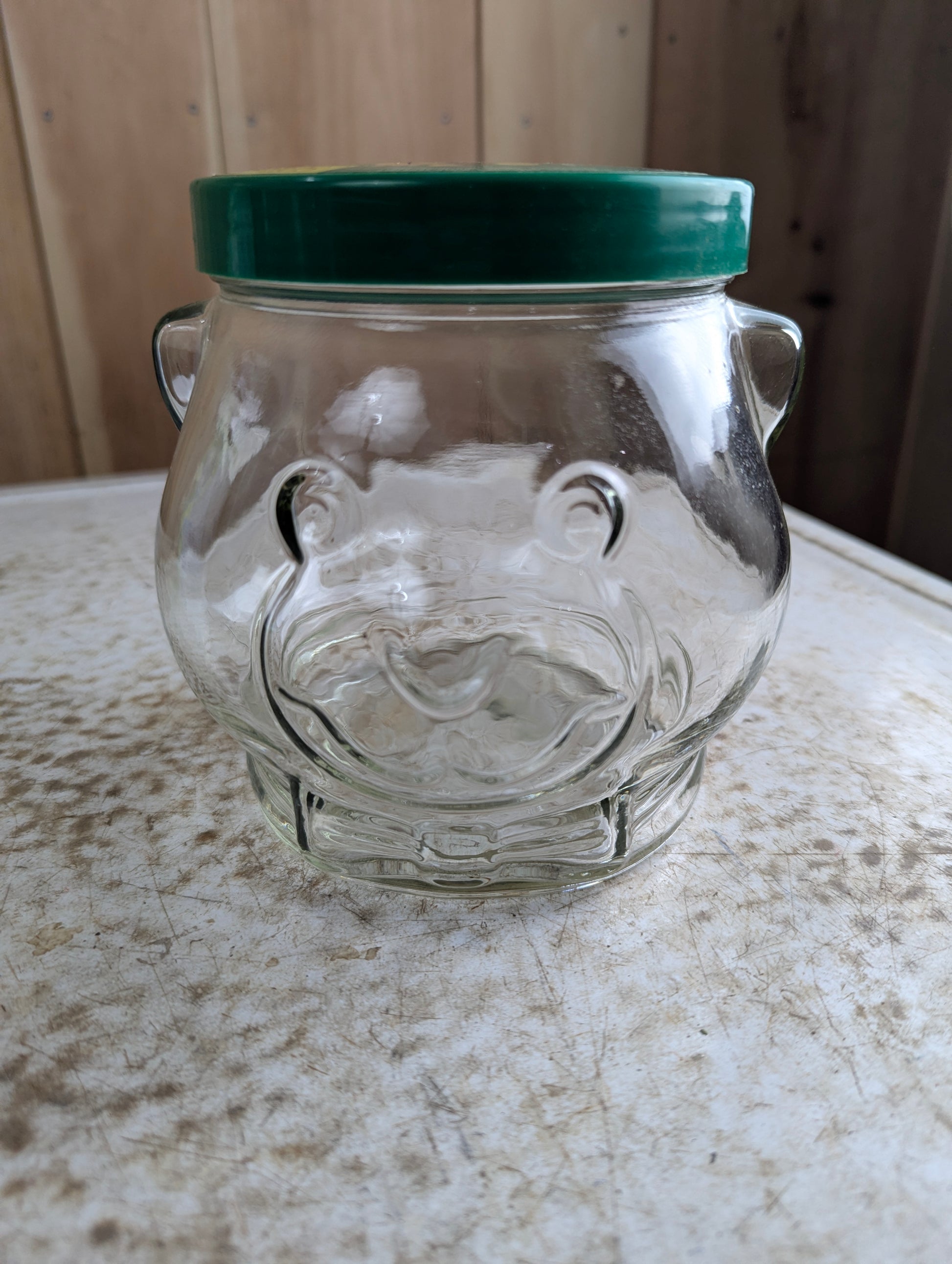 1989 Bear Head Kraft Peanut Butter Jar with Lid