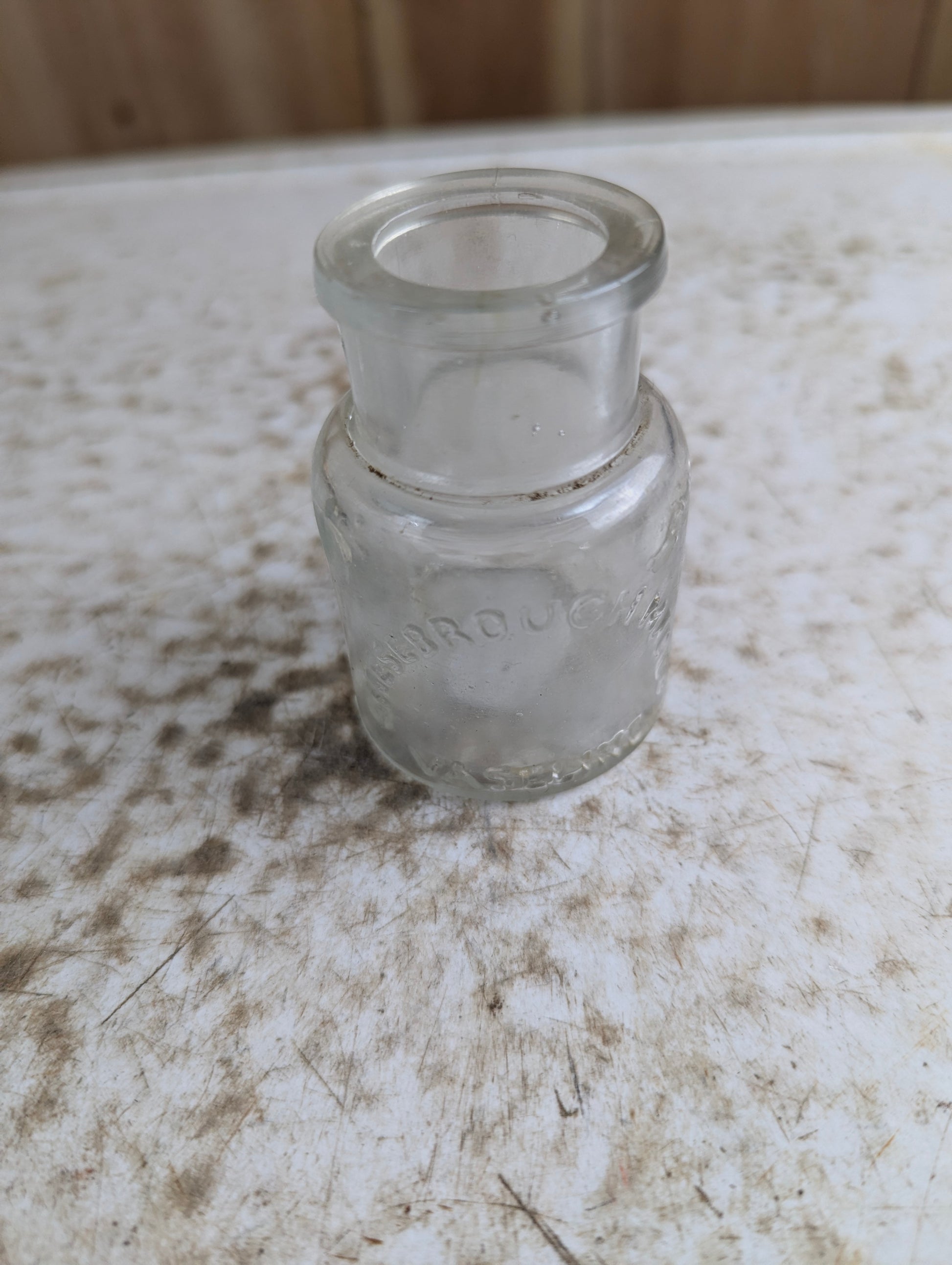 19th Century Chesebrough Mfg Vaseline Clear Glass Jar.