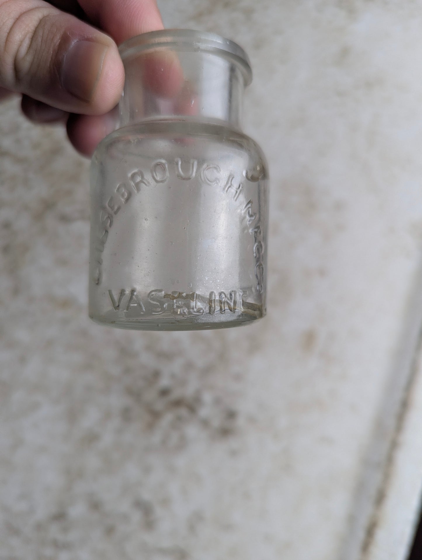 19th Century Chesebrough Mfg Vaseline Clear Glass Jar. - view 2