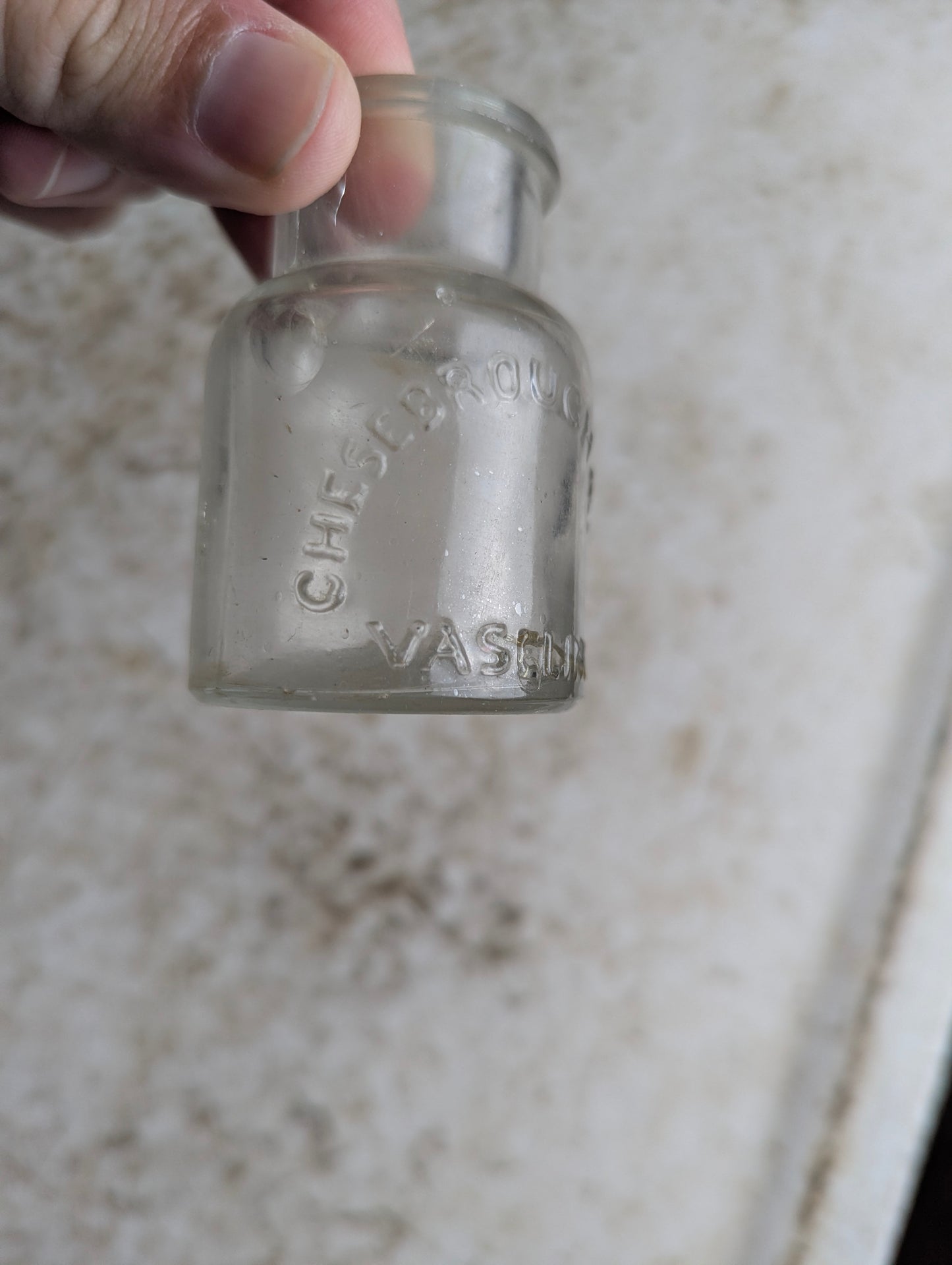 19th Century Chesebrough Mfg Vaseline Clear Glass Jar. - view 3
