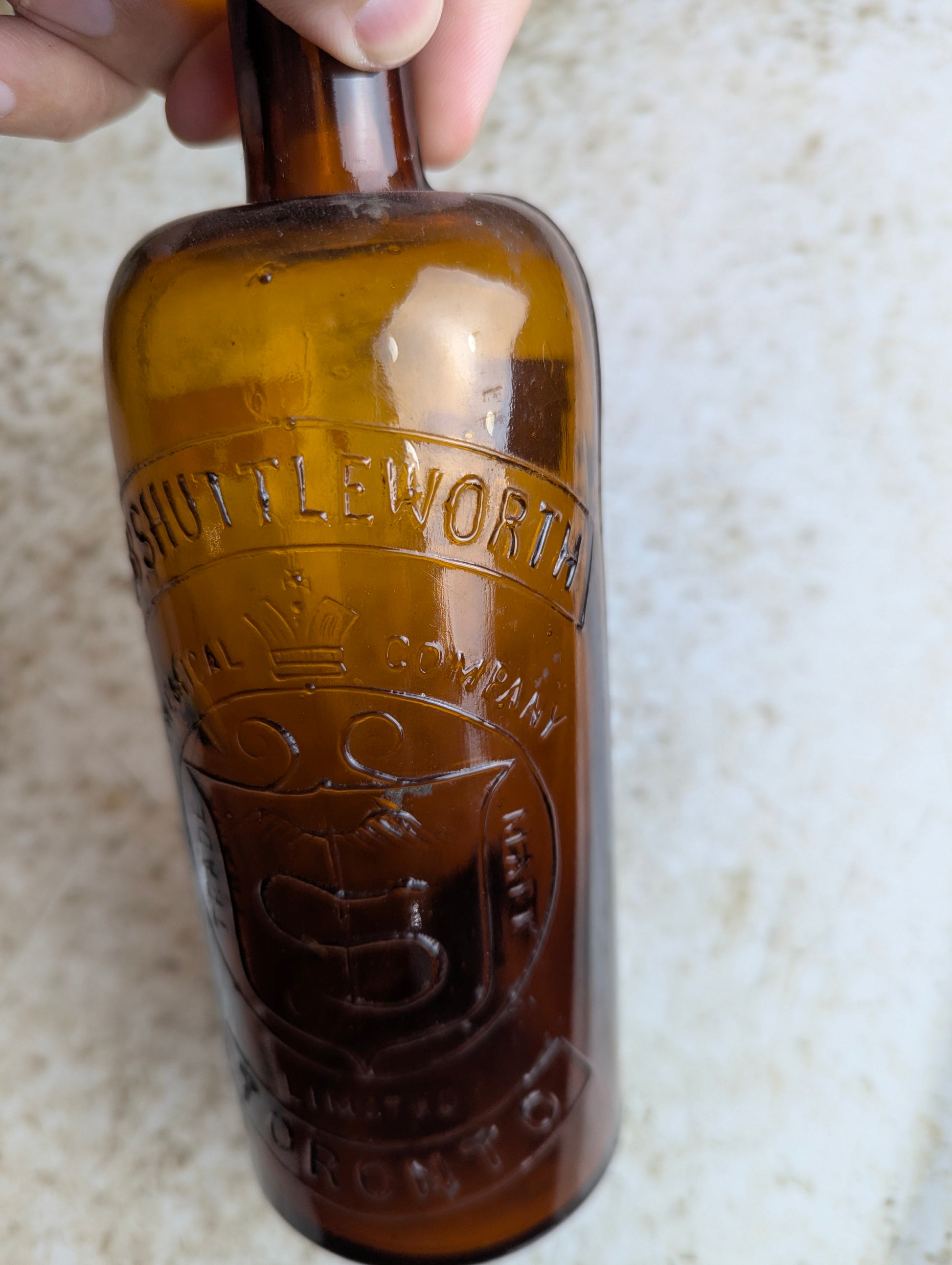 19th Century E.B. Shuttleworth Chemical Company Amber Glass Sulfuric Acid Bottle - view 3
