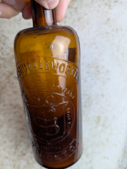 19th Century E.B. Shuttleworth Chemical Company Amber Glass Sulfuric Acid Bottle - view 3