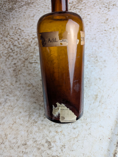 19th Century E.B. Shuttleworth Chemical Company Amber Glass Sulfuric Acid Bottle - view 5