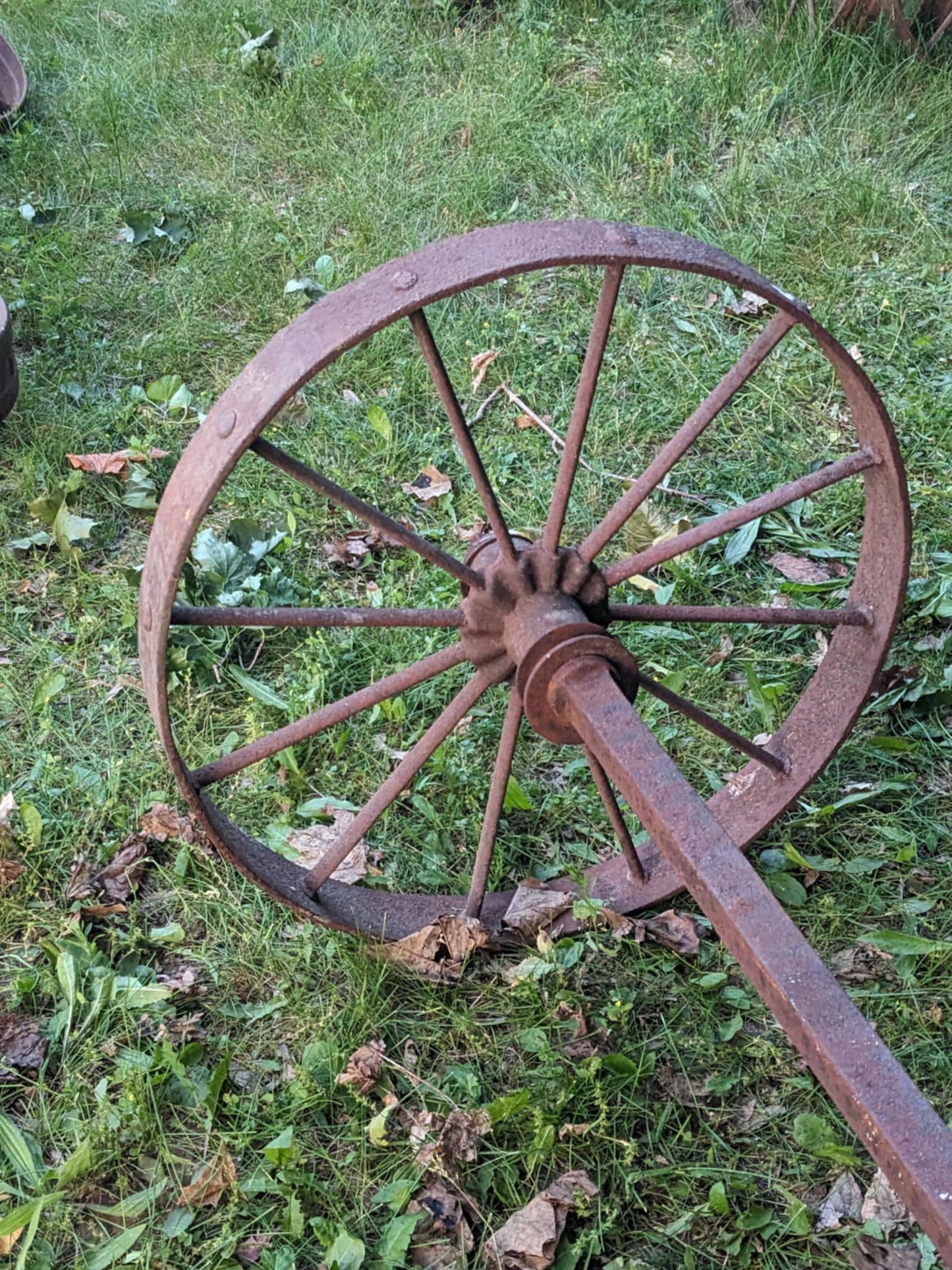 2 Pairs of 25” Iron Wheels with Axle - view 2