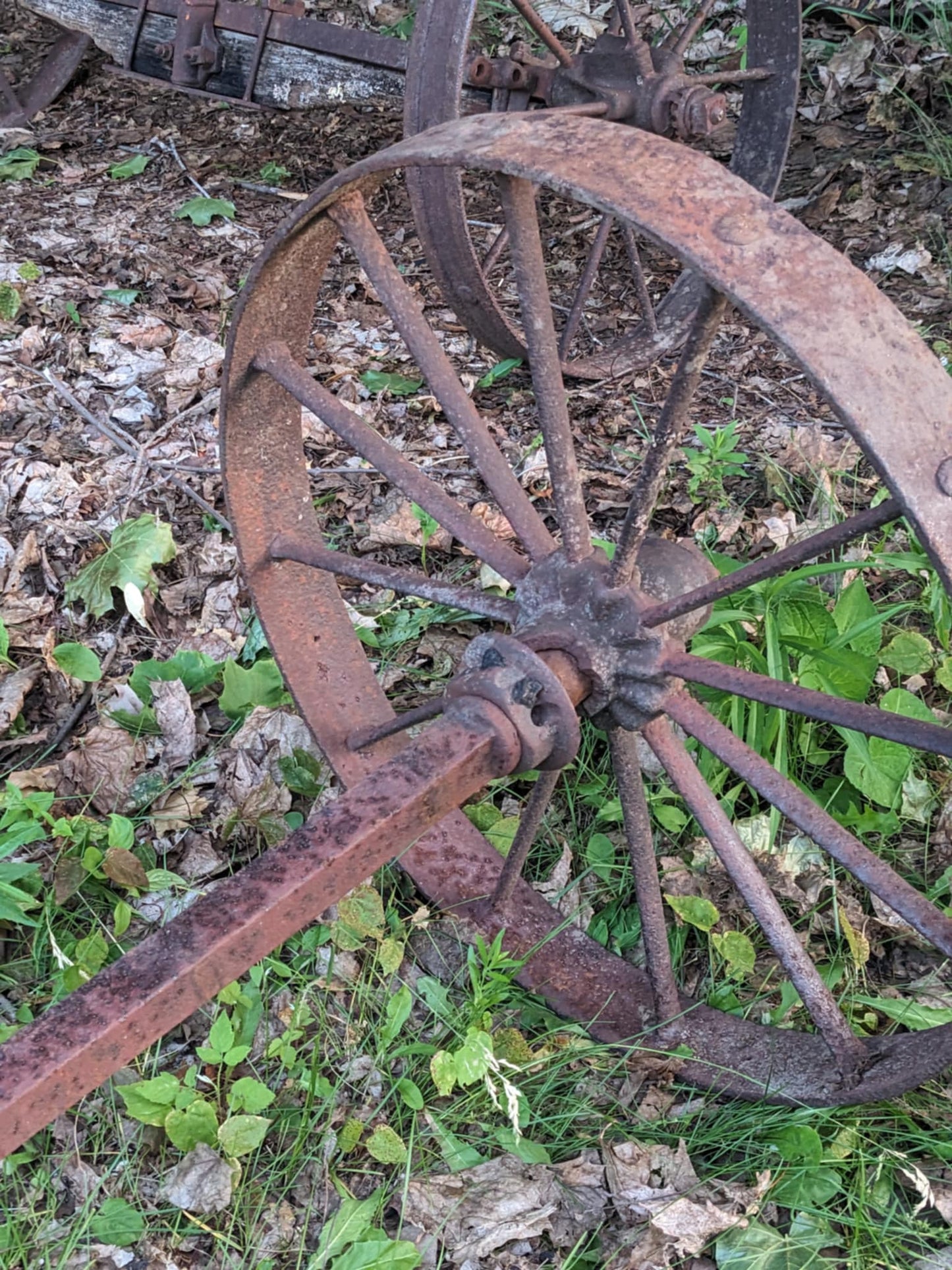 2 Pairs of 25” Iron Wheels with Axle - view 3
