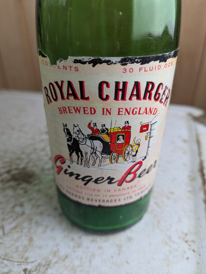 30oz Royal Charger Toronto Green Glass Paper Label Soda Bottle - view 3
