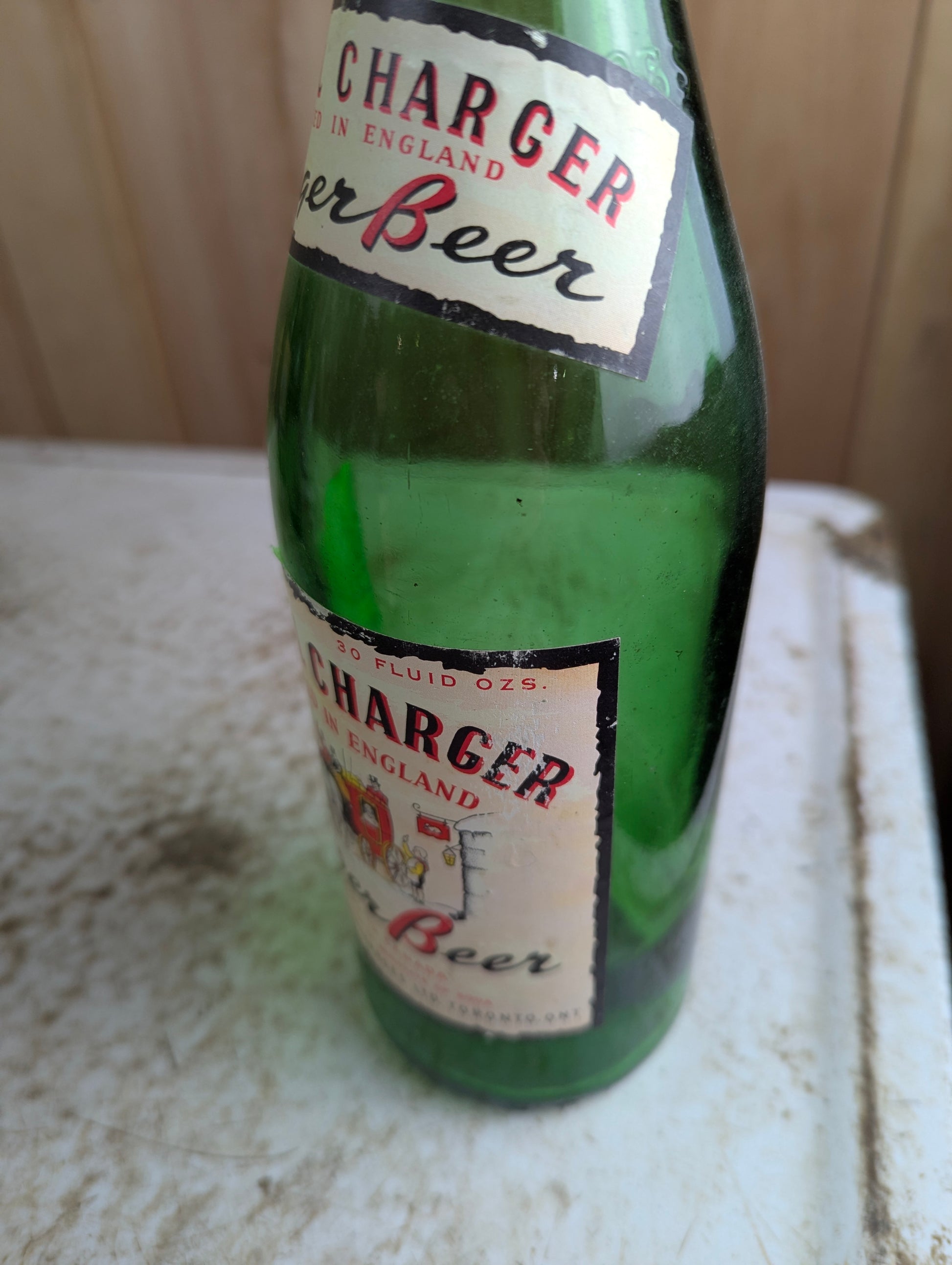 30oz Royal Charger Toronto Green Glass Paper Label Soda Bottle - view 4