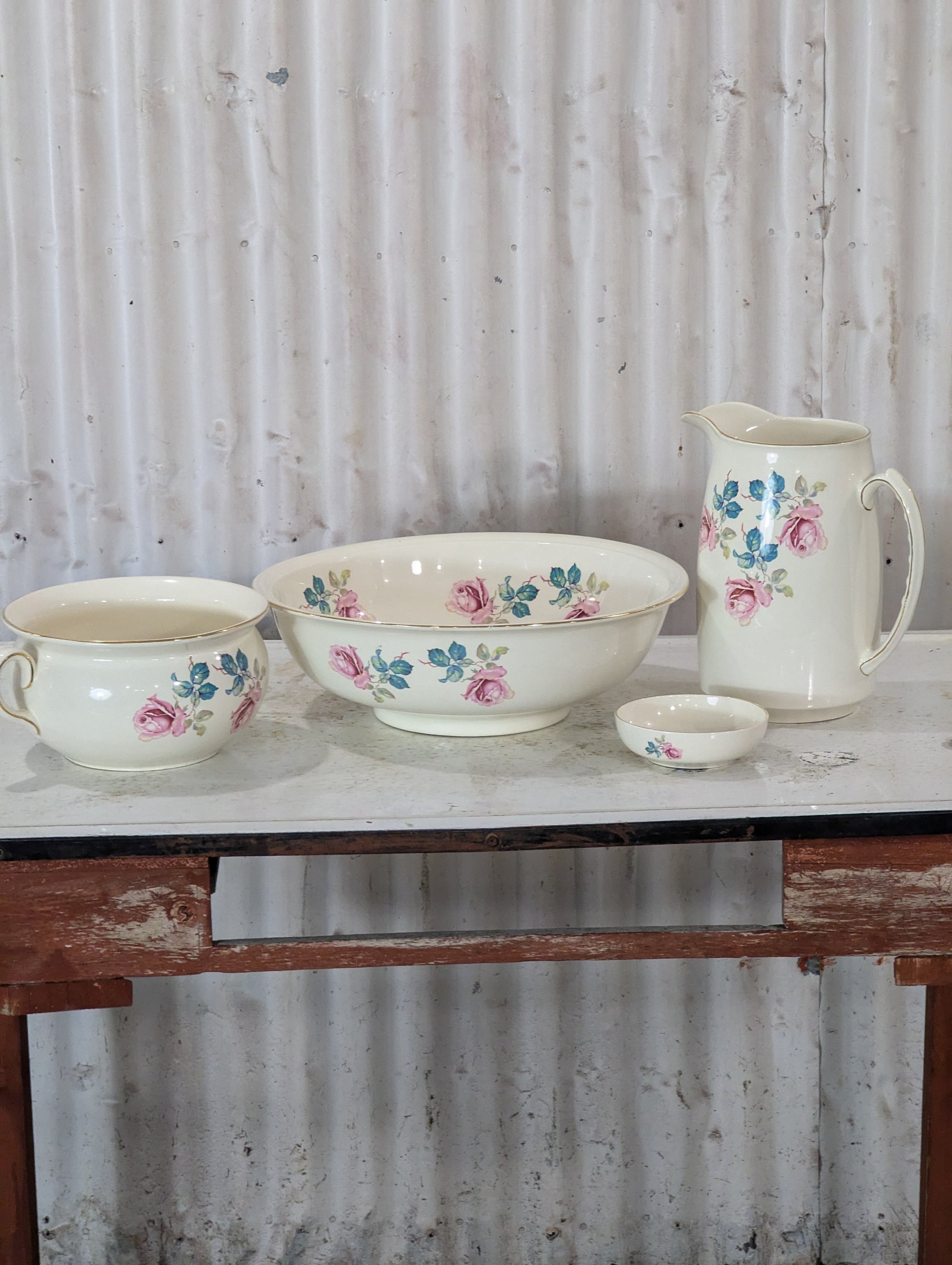 4 Pc. Vintage Burleigh Ware Ceramic Wash Stand Set