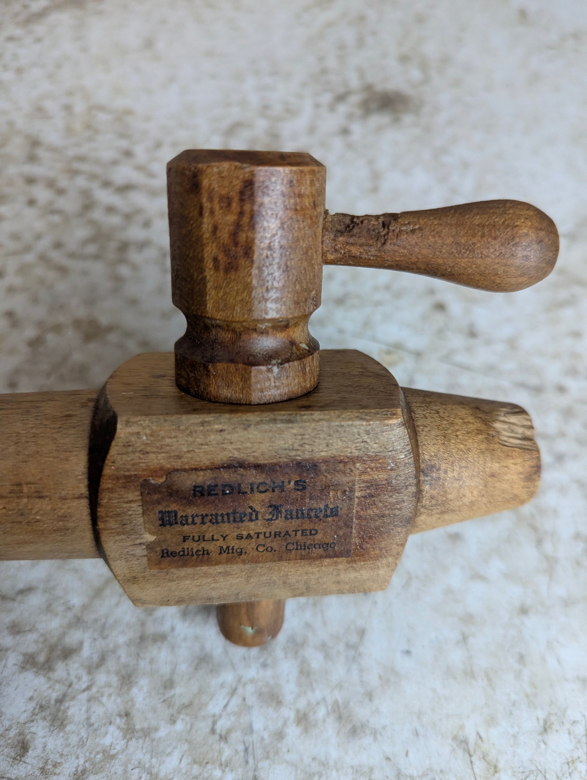 #4 Vintage Wooden Redlich’s Barrel Spigot Beer Wine Cask Tap - view 2