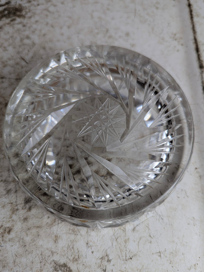 5 1/2" Round Cut Crystal Ashtray - view 3