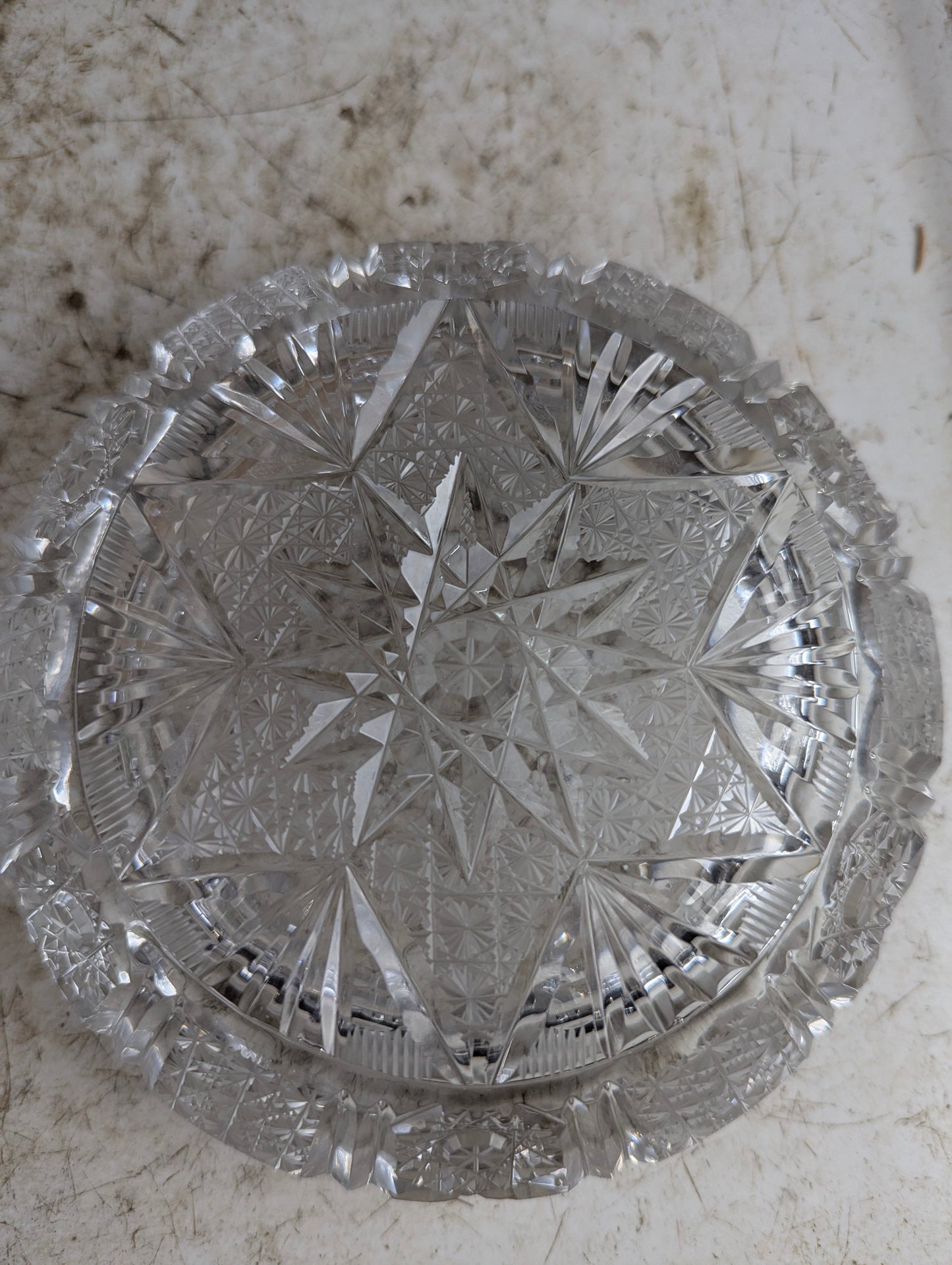 6" Cut Crystal Ashtray - view 4
