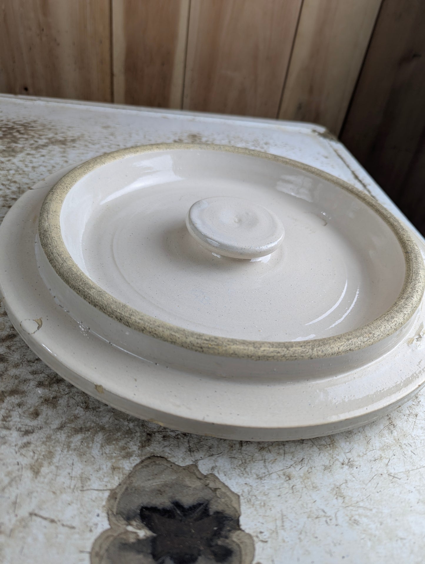 #6 Stoneware Crock Lid - view 2