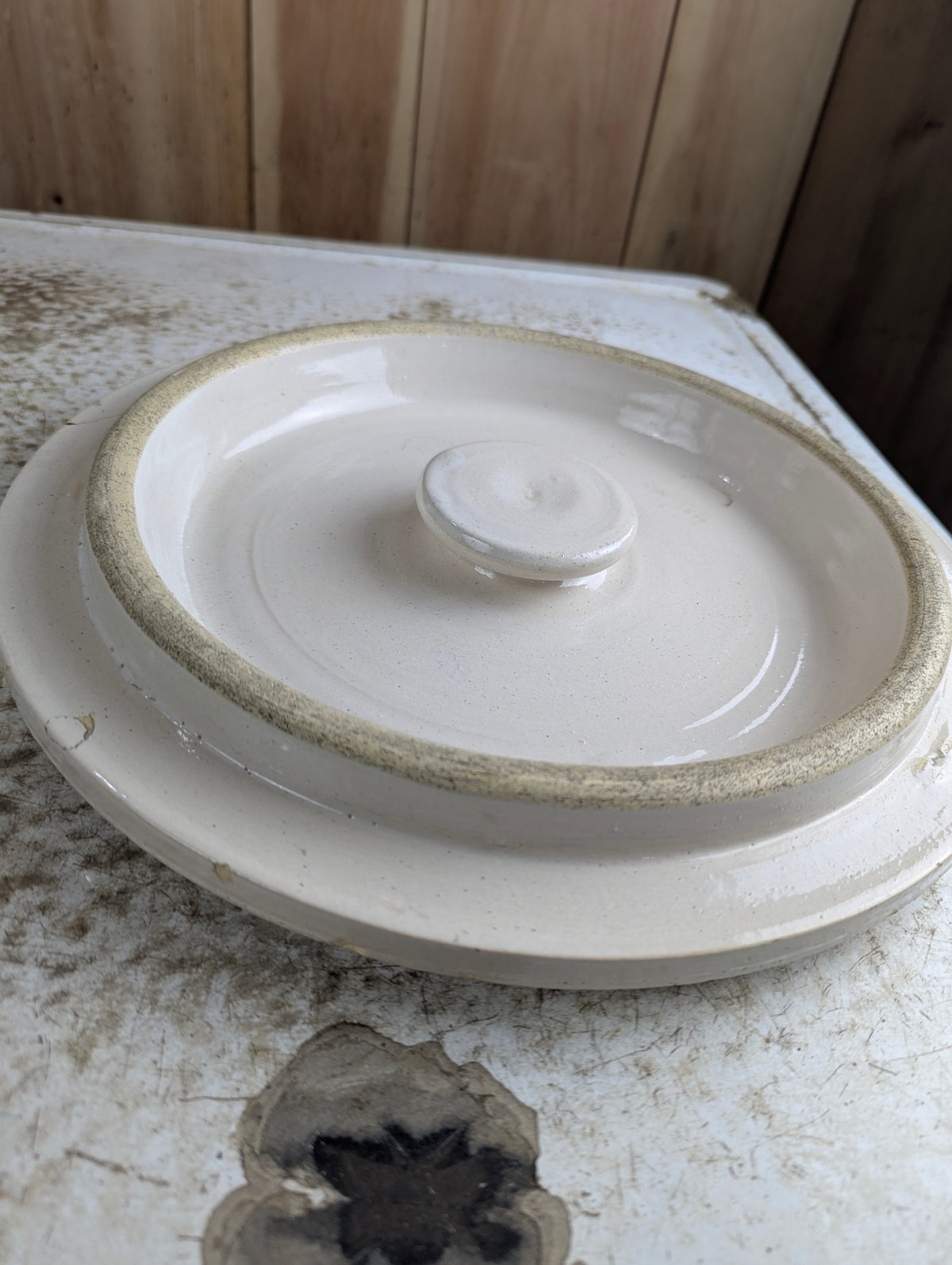 #6 Stoneware Crock Lid - view 2
