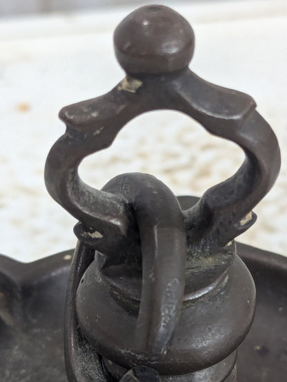 Vintage Solid Brass Indian Hanging Oil Lamp