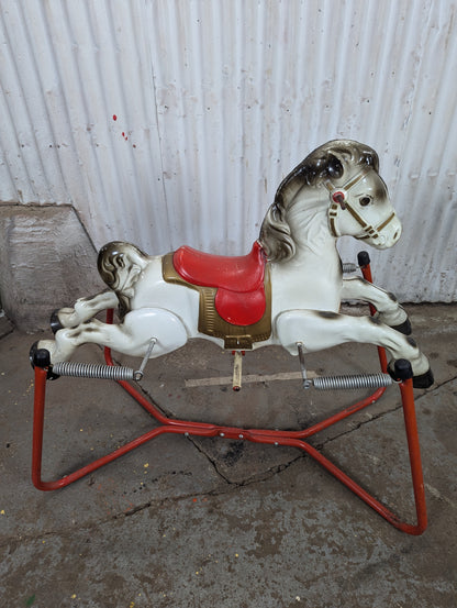 Vintage Mobo Prairie King Metal Rocking Horse