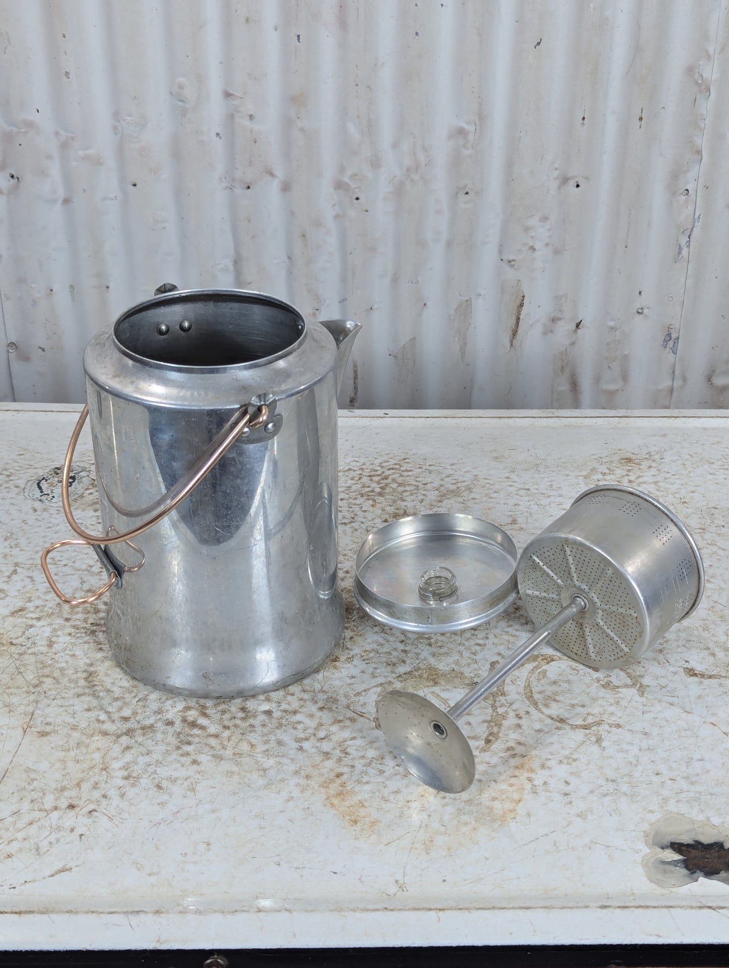Vintage Aluminum Coffee Percolator