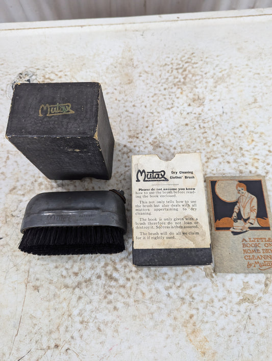 Antique Mutax Dry Cleaning Clothes Brush in Original Box with Instruction Booklet