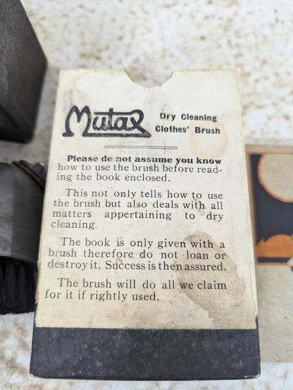 Antique Mutax Dry Cleaning Clothes Brush in Original Box with Instruction Booklet