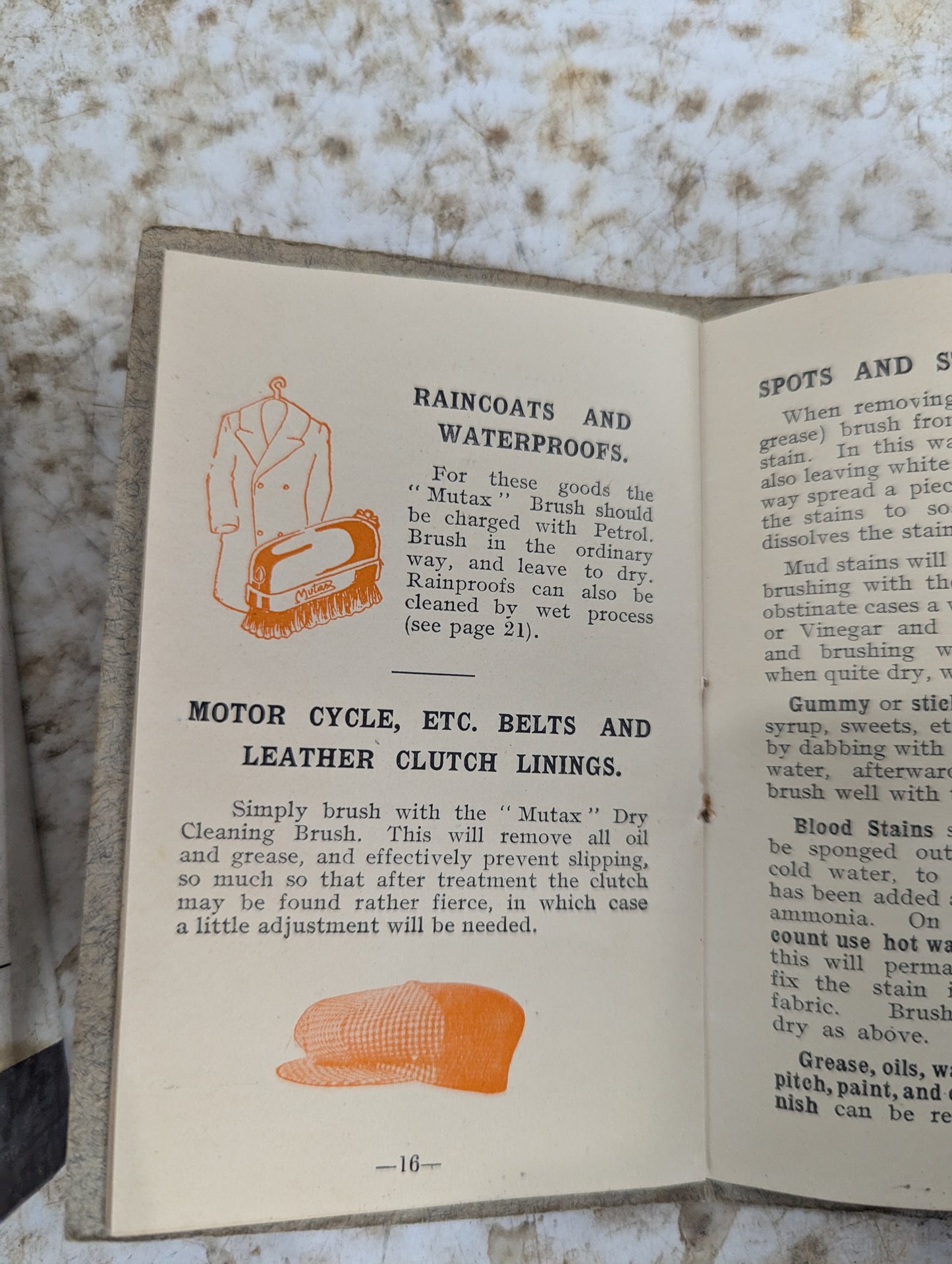 Antique Mutax Dry Cleaning Clothes Brush in Original Box with Instruction Booklet