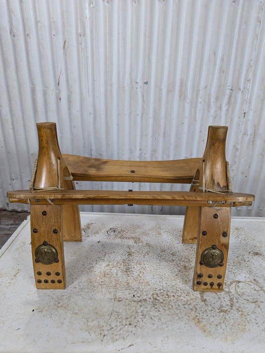 Vintage Wooden Camel Saddle Foot Stool