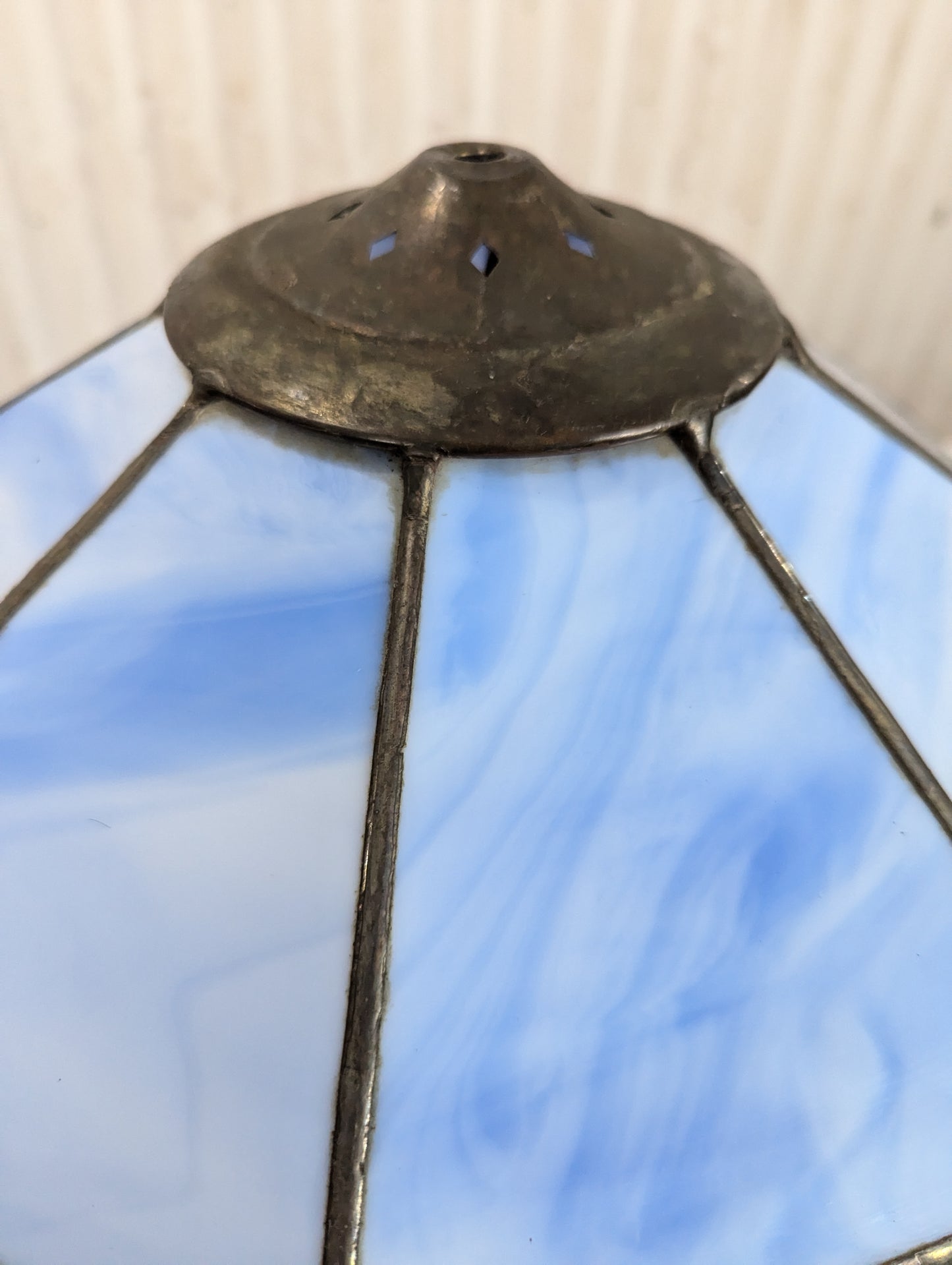 Blue Lead Glass Hanging Lamp Shade