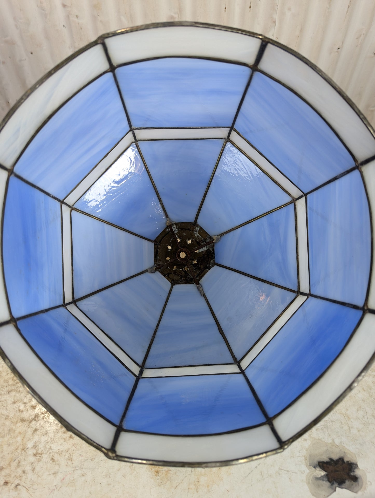 Blue Lead Glass Hanging Lamp Shade