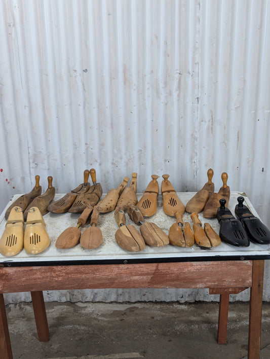 Vintage Assorted Pairs of Wooden Shoe Stretchers Shaper Tree