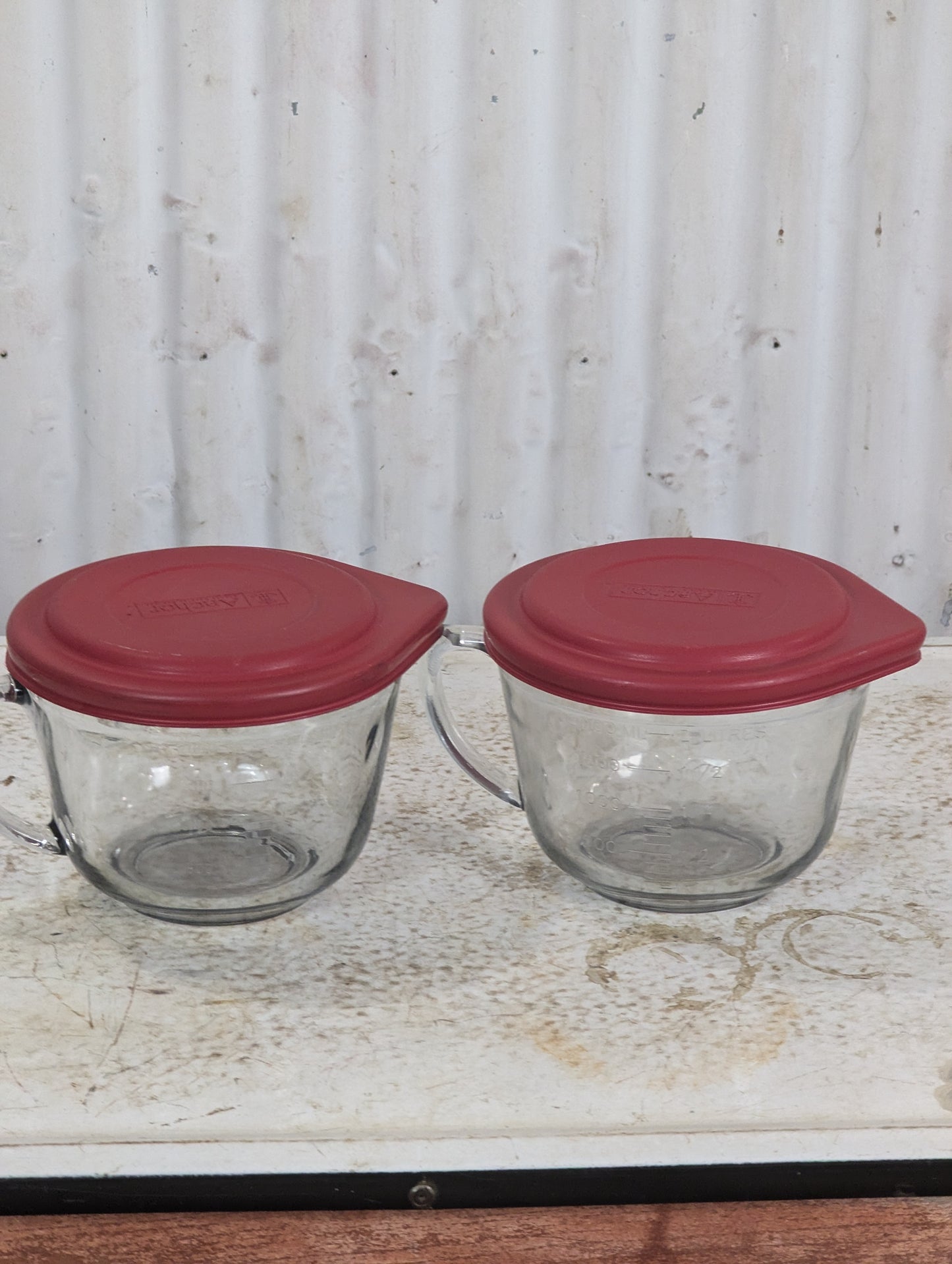 2 Qt. Anchor Hocking Glass Batter Bowls with Lids