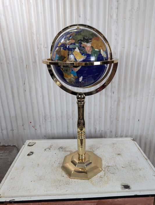 12” Gemstone Globe with Stand