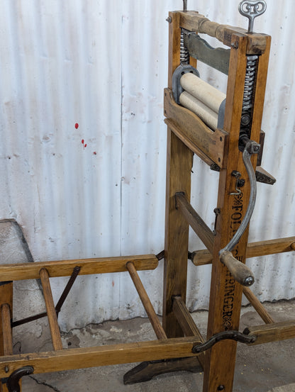 Antique Folding Washtub Bench with Wringer