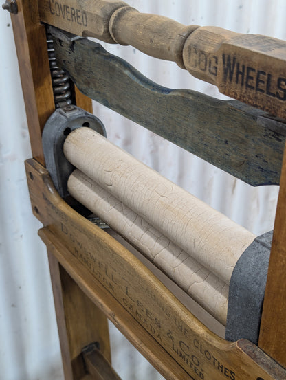 Antique Folding Washtub Bench with Wringer