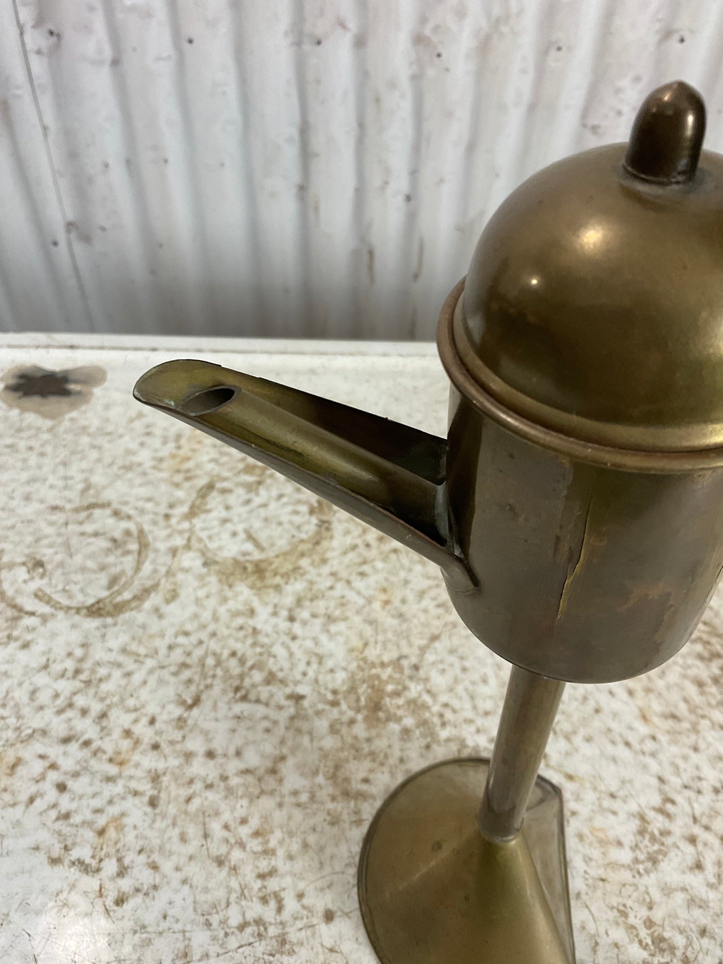 Early 1800’s Brass Betty Oil Lamp