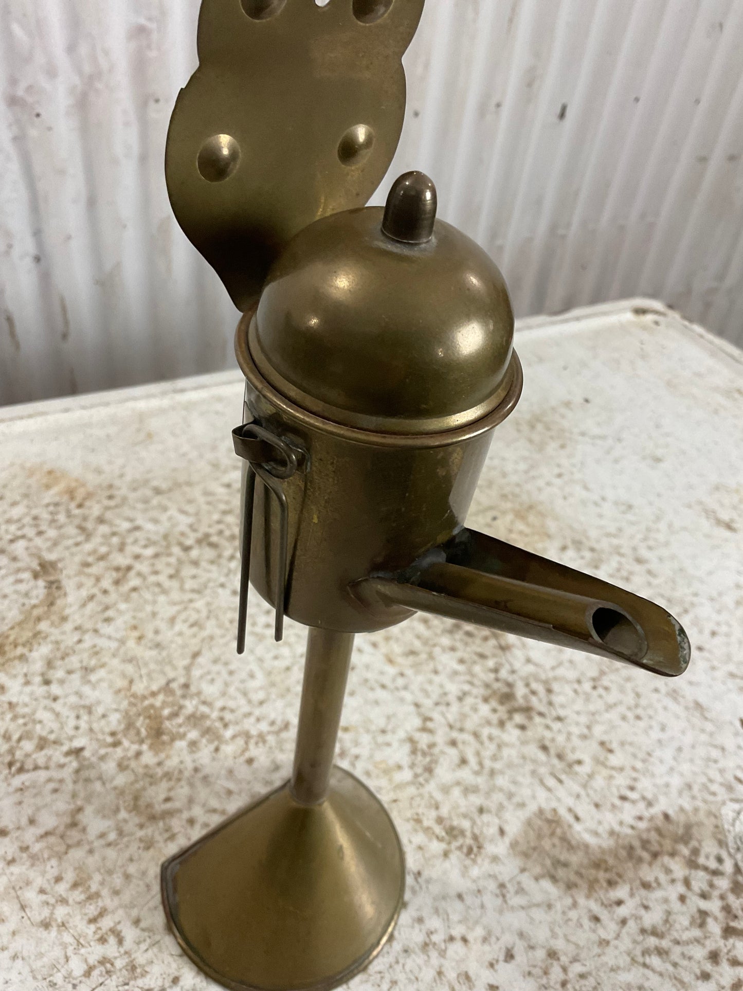 Early 1800’s Brass Betty Oil Lamp