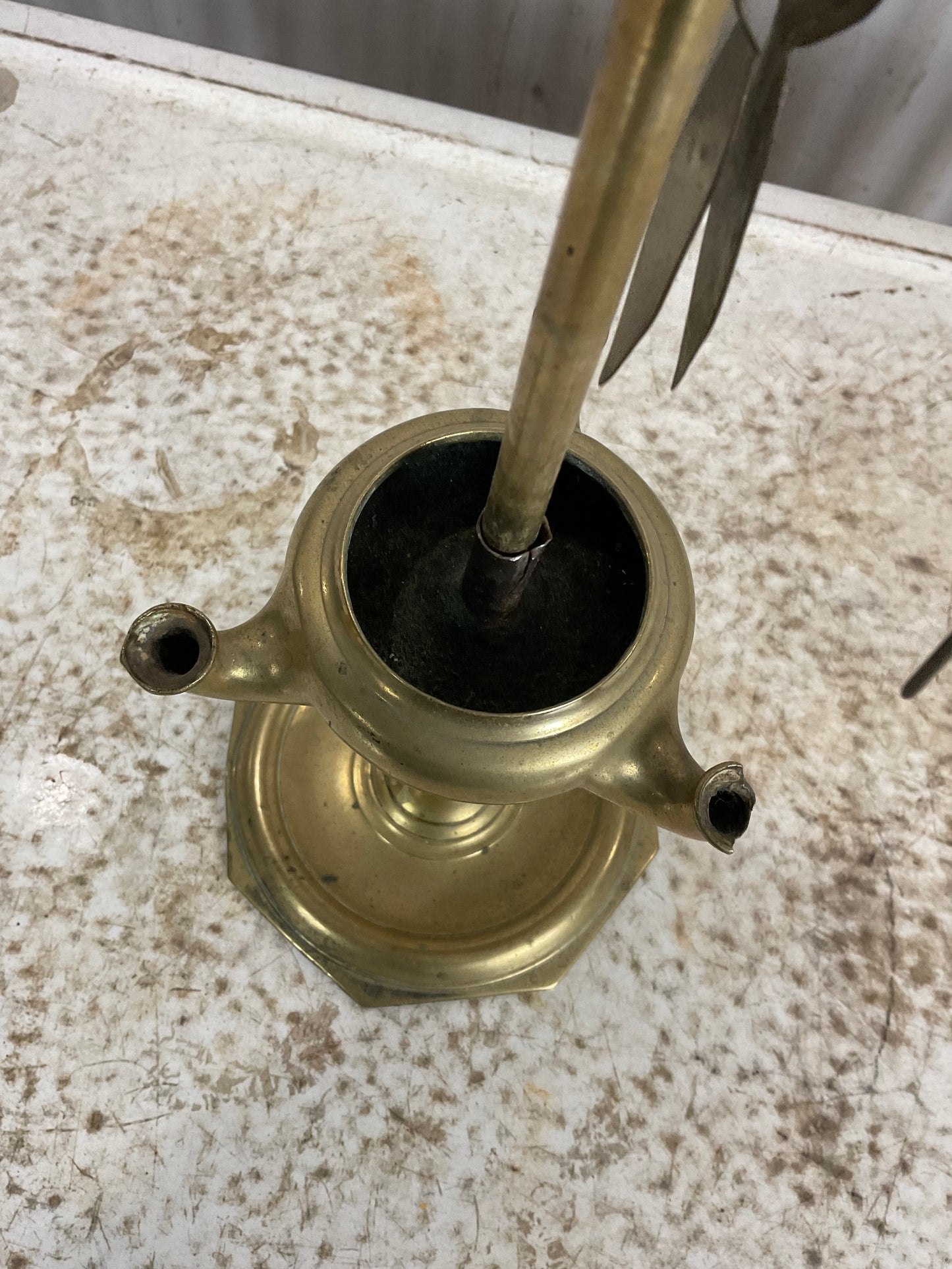 Early Tri-Lite Oil Lamp with Accessories