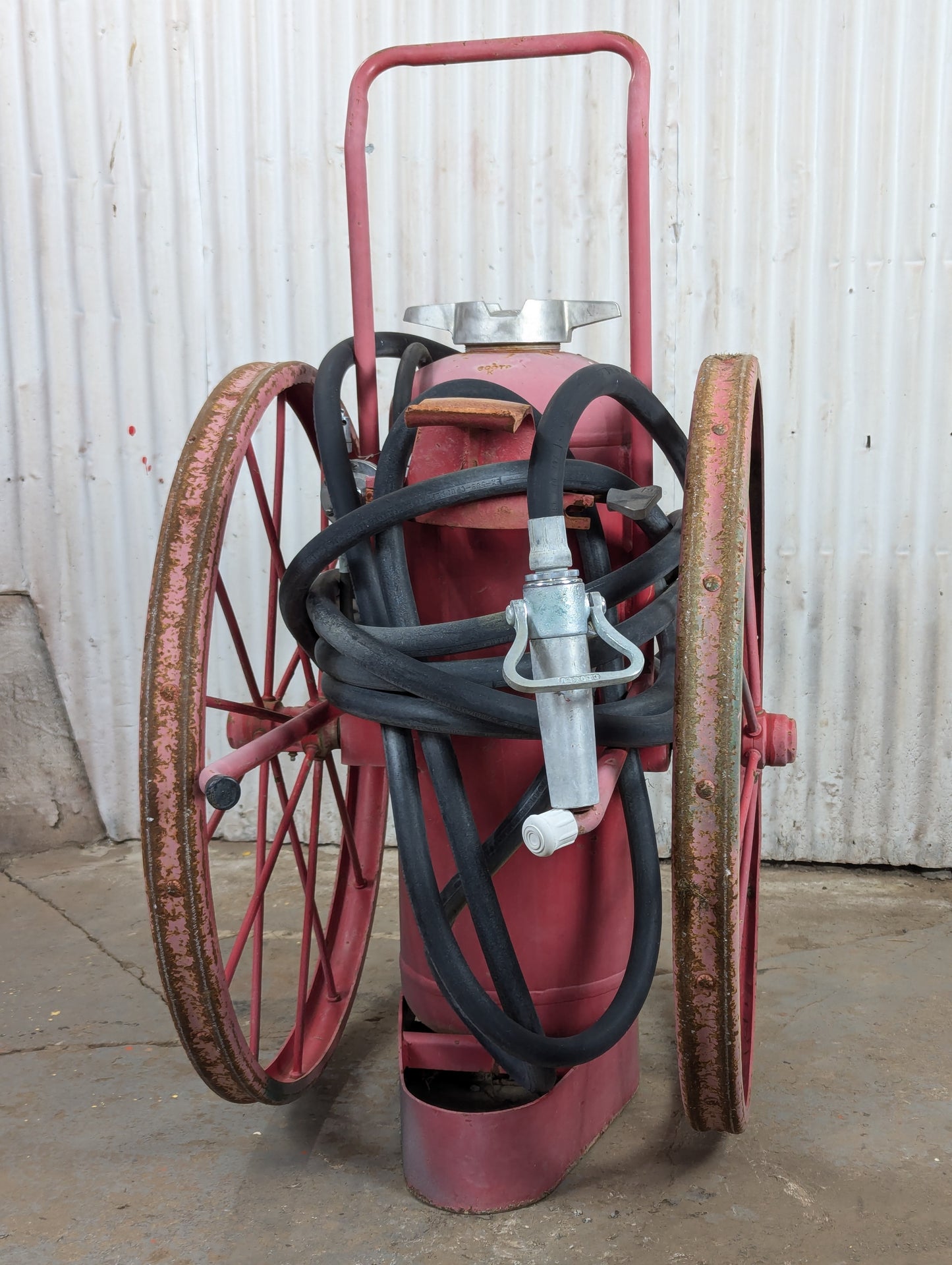 Vintage Ansul Wheel Fire Extinguisher