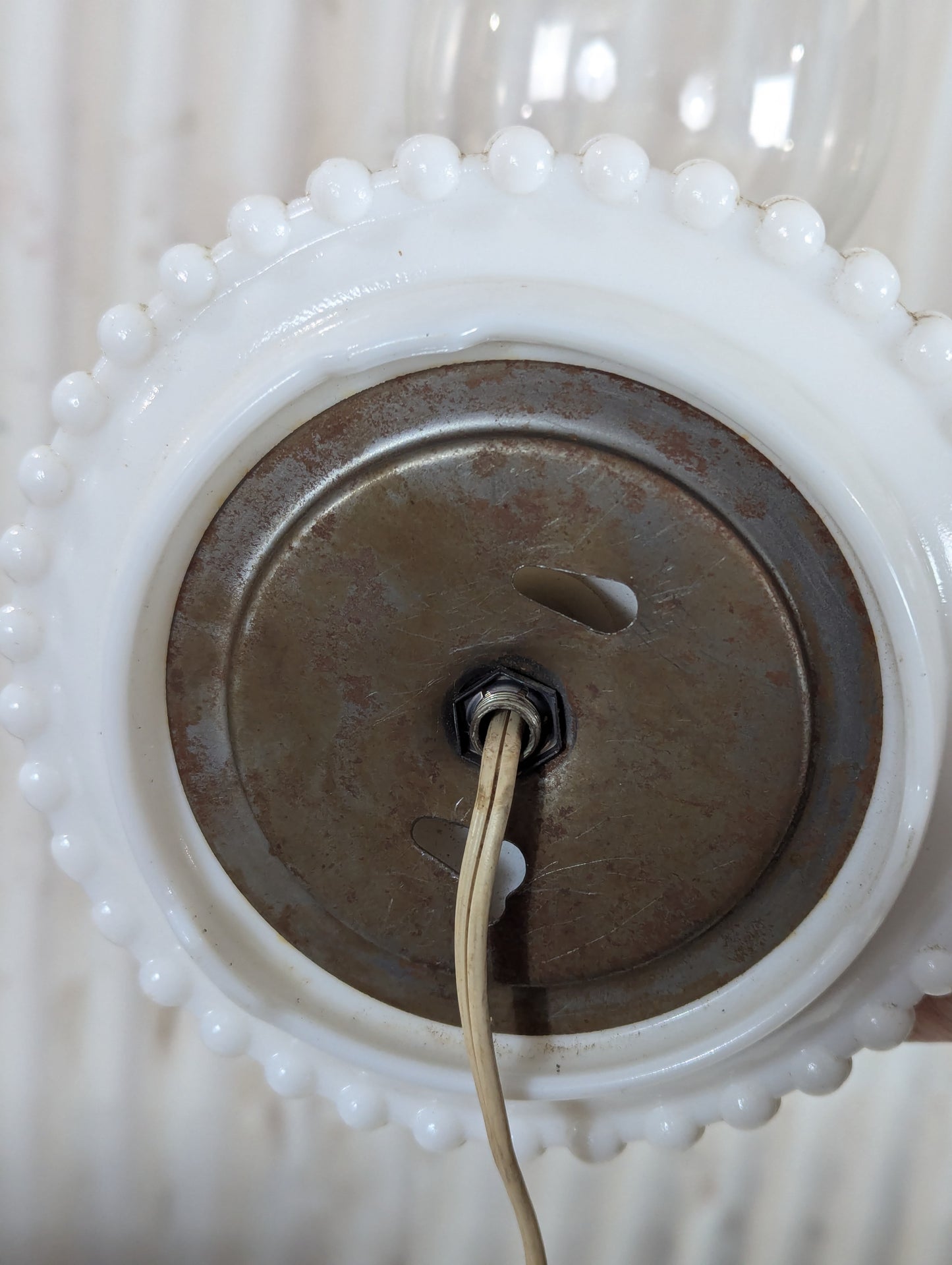 Vintage Wall Sconce with White Porcelain Base