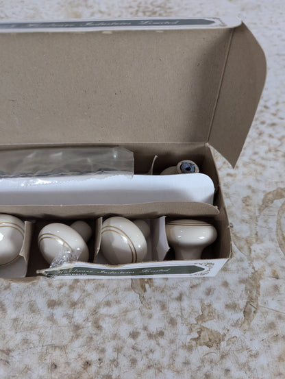 Vintage Gainsborough Porcelain Cupboard Knobs Drawer Pulls in Box - New Old Stock