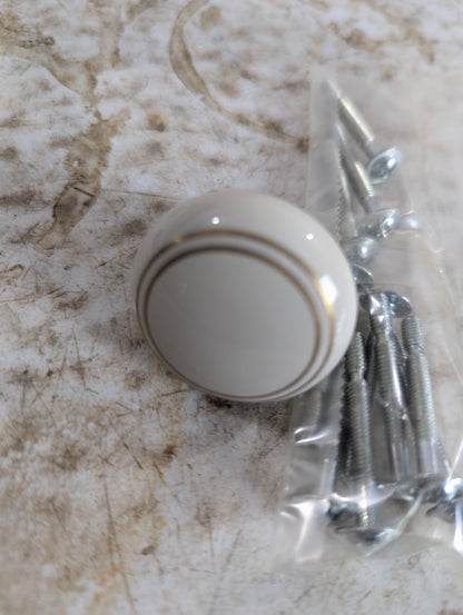 Vintage Gainsborough Porcelain Cupboard Knobs Drawer Pulls in Box - New Old Stock