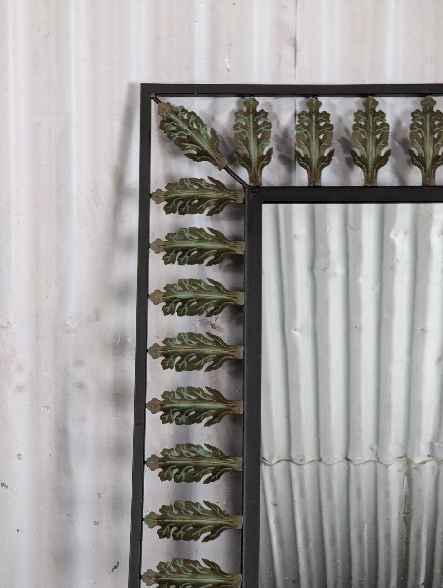 Mirror with Metal Frame & Leaves