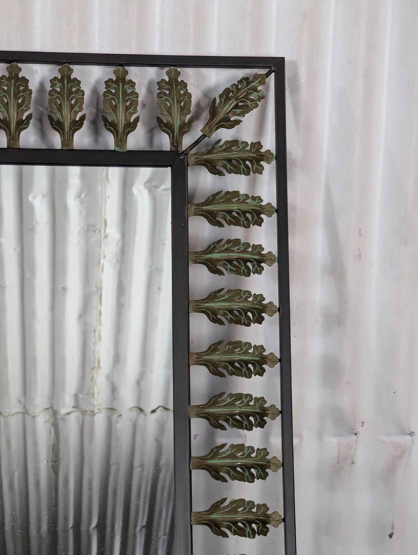 Mirror with Metal Frame & Leaves
